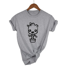 Load image into Gallery viewer, Newest 2018 Funny kawaii GROOT MARVEL 100% Cotton T-shirt Women's Fashion Short Sleeve Tee Shirts Hipster O-neck Popular T Shirt