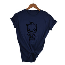 Load image into Gallery viewer, Newest 2018 Funny kawaii GROOT MARVEL 100% Cotton T-shirt Women's Fashion Short Sleeve Tee Shirts Hipster O-neck Popular T Shirt