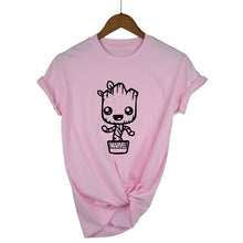 Load image into Gallery viewer, Newest 2018 Funny kawaii GROOT MARVEL 100% Cotton T-shirt Women's Fashion Short Sleeve Tee Shirts Hipster O-neck Popular T Shirt