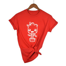 Load image into Gallery viewer, Newest 2018 Funny kawaii GROOT MARVEL 100% Cotton T-shirt Women's Fashion Short Sleeve Tee Shirts Hipster O-neck Popular T Shirt