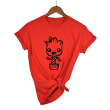 Load image into Gallery viewer, Newest 2018 Funny kawaii GROOT MARVEL 100% Cotton T-shirt Women's Fashion Short Sleeve Tee Shirts Hipster O-neck Popular T Shirt