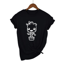 Load image into Gallery viewer, Newest 2018 Funny kawaii GROOT MARVEL 100% Cotton T-shirt Women's Fashion Short Sleeve Tee Shirts Hipster O-neck Popular T Shirt