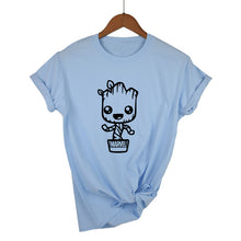 Load image into Gallery viewer, Newest 2018 Funny kawaii GROOT MARVEL 100% Cotton T-shirt Women's Fashion Short Sleeve Tee Shirts Hipster O-neck Popular T Shirt