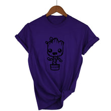 Load image into Gallery viewer, Newest 2018 Funny kawaii GROOT MARVEL 100% Cotton T-shirt Women's Fashion Short Sleeve Tee Shirts Hipster O-neck Popular T Shirt